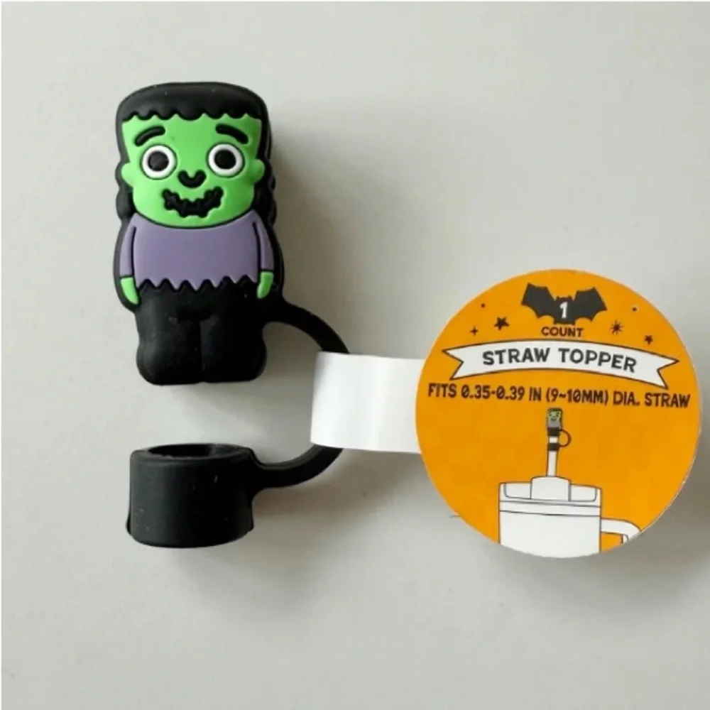 Halloween Tumbler Glow in the Dark Slime Sleeve Straw Toppers Set - Picture 3 of 3